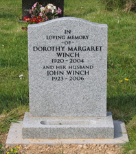 John and Margaret's grave at Launceston, Cornwall